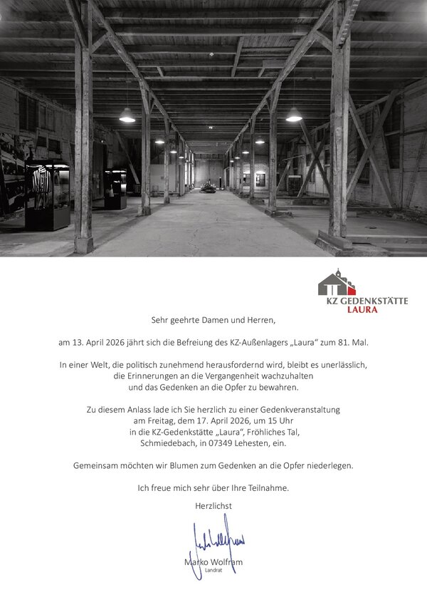 Bild vergr&ouml;&szlig;ern: Einladungsschreiben zum Gedenkakt