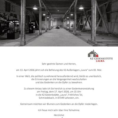 Einladungsschreiben zum Gedenkakt